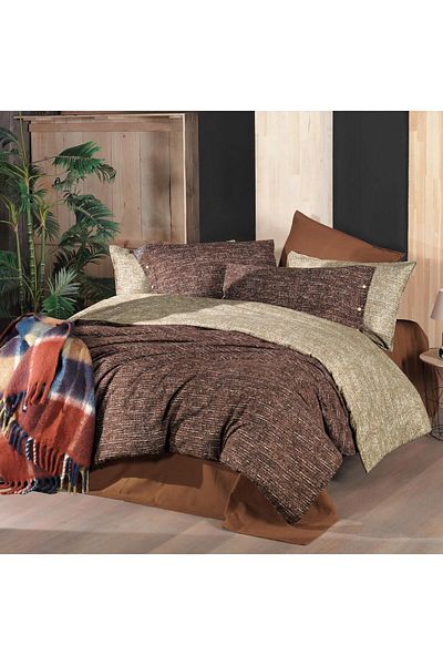 Sarev Glamis King Size - Комплект завивки от 100% памучен фланел, кафяв