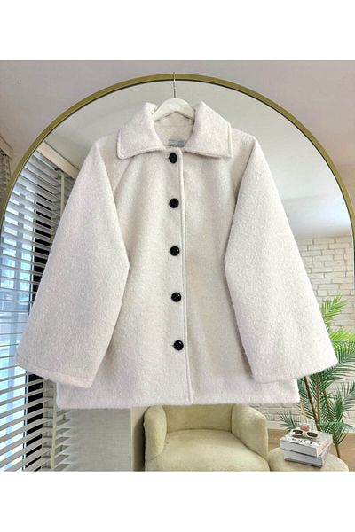 ensade Shirt Collar Oversize Molded Stamp Lined Coat
