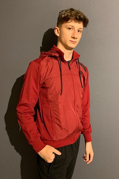 Remsa Spor Σετ ανδρικής φόρμας - Lycra Combed Cotton, Hooded, Red