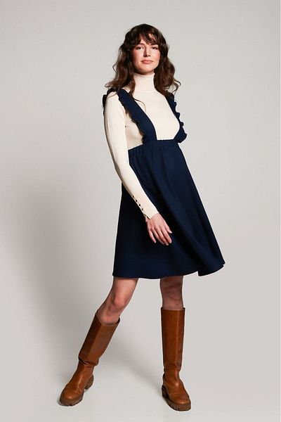 LYN MAMA Scarlett Navy Blue Maternity Salopet Skirt