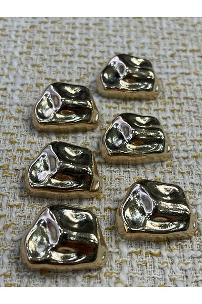 ODDA TASARIM ATÖLYESİ Trapezoid-Shaped Design Gold Color Jacket-Coat Button Set(40Size)