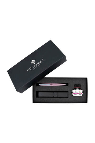 Diplomat Aero Rose Dolma Kalem, Deri Kılıf, Orkide Mürekkep Set D40315080