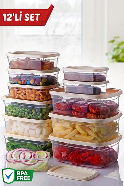 Nandy Home Set of 12 Easybox Multi-Purpose Storage Containers for Microwave and Freezer