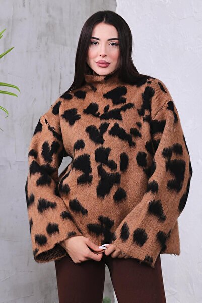 ZEYWEAR الياقة المدورة سترة ليوبارد