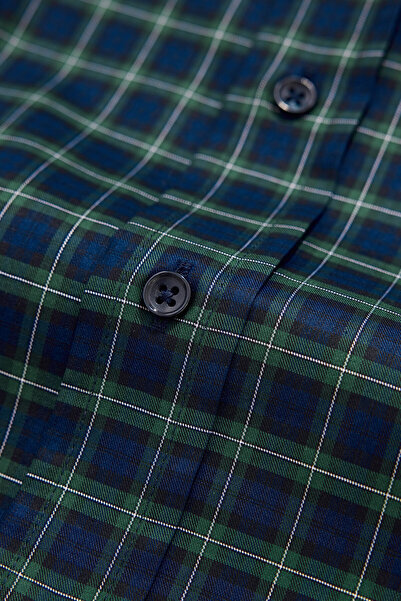 W Collection YEŞİL UZUN KOLLU EKOSE GÖMLEK