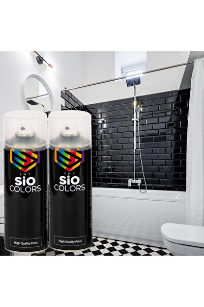 sıocolors SIVIYA DAYANIKLI LAVABO-BANYO-FAYANS SİYAH&BEYAZ TASARIM SPREY BOYA...