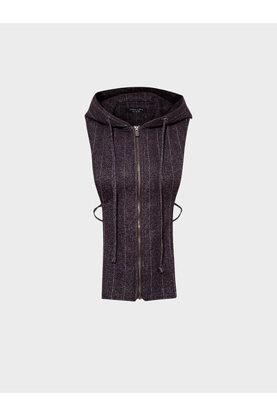RİVUS Trench Coat or Jacket Inside Hooded Sweatshirt Look Inner Piece - Plum