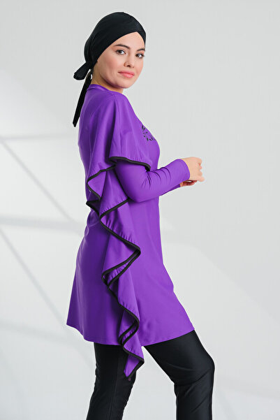 Remsa Mayo Tuna Purple Lycra Full Covered Hijab μαγιό - 2239