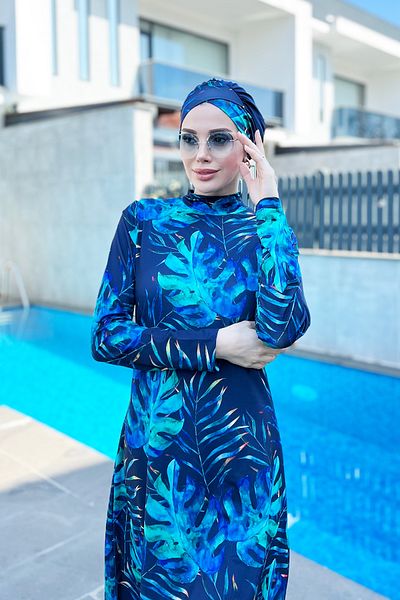 Remsa Mayo Lycra Full Covered Hijab Μαγιό R056 Tropical