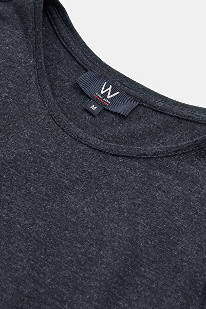 W Collection LACİVERT BİSİKLET YAKA UZUN KOLLU SWEATSHIRT