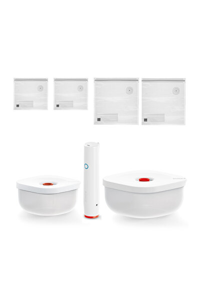 GUZZİNİ Guzzini Save-It Vakumlu Saklama Kabı Seti 450 ml - 975 ml Beyaz