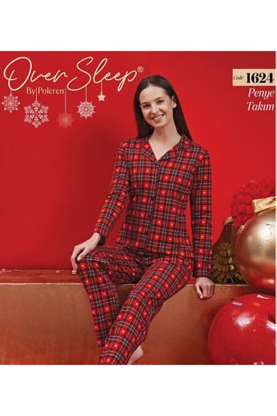 Over Sleep by Poleren Poleren Red Oversleep Pajama Set - 1624