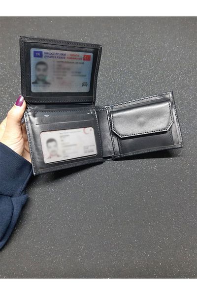 yedideri Ανδρικό πορτοφόλι από γνήσιο δέρμα με τσέπη για κέρματα - θήκη για κάρτες