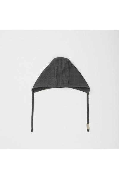 softnbej Anthracite Gray Colored 100% Organic Cotton Muslin Bonnet - Oeko-Tek...