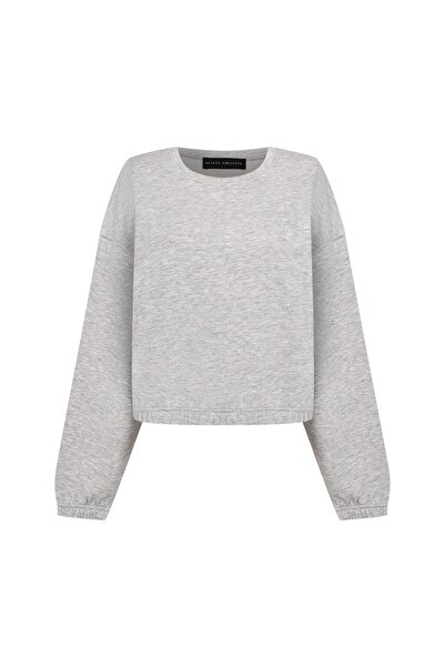 Beauty Omelette Gri Melanj Lastik Detaylı Sweatshirt