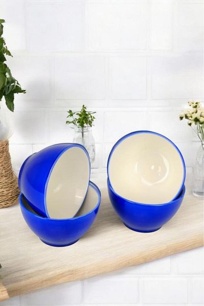 Digithome 10 cm Blue Porcelain Snack Bowl Presentation Bowl Set - Tl 4037430   C320.003