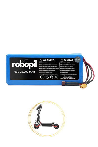 ROBOPİL ONVO RX-08 4000W 60V 20AH Elektrikli Scooter Bataryası