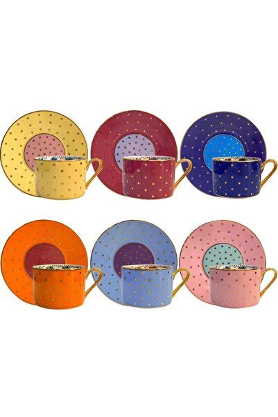 Kosova 6 RENK PUANTİYELİ 6 KİŞİLİK ÇAY FİNCANI