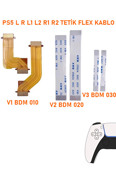 siar 1 Takım PS5 V3 BDM 030 Kollar İle Uyumlu L R L2 R2 Tetik Flex Kablo Playstation 5 Kol Tamir