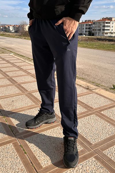 Remsa Spor Ανδρικό φούτερ επίπεδη μέση ελαστικό 3 τσέπες 0705 ανοιχτό μπλε ναυτικό