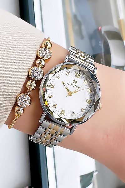Homies Women's Wrist Watch - Waterproof, Two Colors Steel Band, Bracelet Hmby2039C2