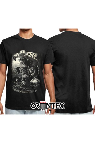orijintex Guns N Roses Appetite for Destruction Printed Unisex Black Tshirt