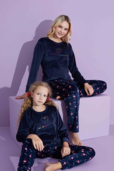 MEBA Kadın Anne-kız (KOMBİNİ KENDİNİZ YAPIYORSUNUZ) Fransız Kadife Pijama Takımı