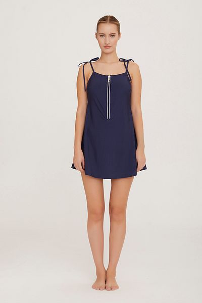 Remsa Mayo Cara 3588 - Semi-Closed Rope Sling Dress Swimsuit, Dark Navy