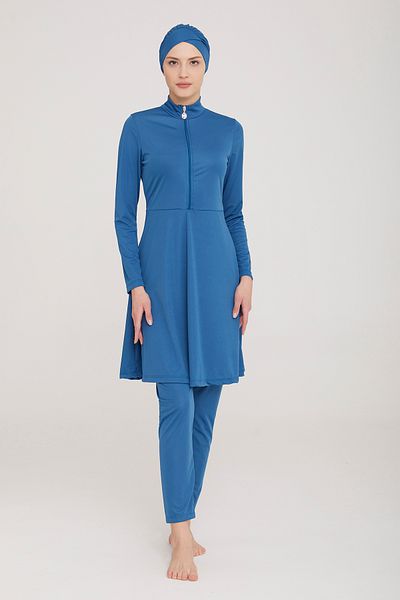 Remsa Mayo Lycra Fully Covered Hijab Swimsuit Virgin Plain 9020 Petrol