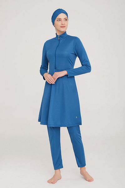 Remsa Mayo Lycra Fully Covered Hijab Swimsuit Virgin Plain 9020 Petrol