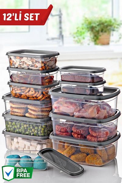 Nandy Home Set of 12 Easybox Multi-Purpose Storage Containers for Microwave and Freezer