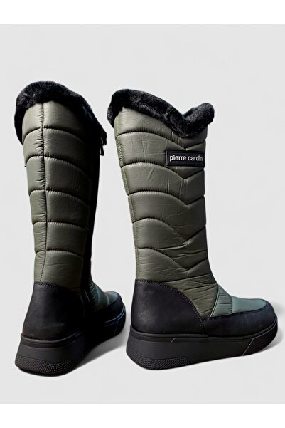 Pierre Cardin Su Geçirmez Kürklü Haki Kadın Kar Botu PC-52593