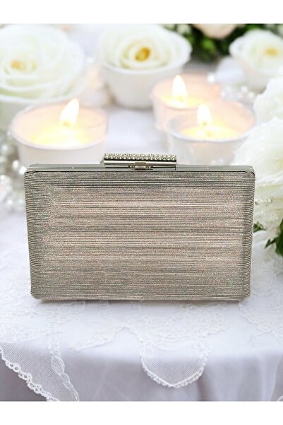 Gloriys Ayakkabı & Çanta 135-11 Смугаста лазерна сумочка з камінням