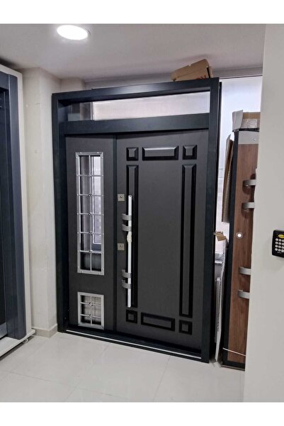 tezwood Antrasit Kabartma Model Dış Mekan Bina Kapısı, Apartman Kapısı