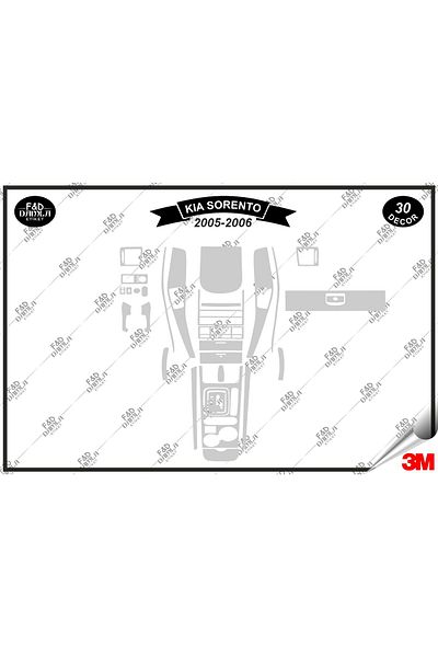 FD Damla Etiket 2005-2006 Kia Sorento Γκριφόνιο Κονσόλα Θώρακα Μαόνι Σετ - 30 τεμάχια Ασημί