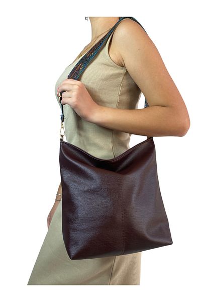 Gloria Settems Column Strap Brown Women's Shoulder Bag Accessory