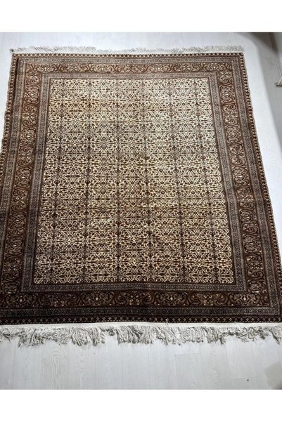 DesignEv 240x262 cm 7x8 Bej Renkli Türk Halısı, Antik Anadolu Halısı, El Yapı...