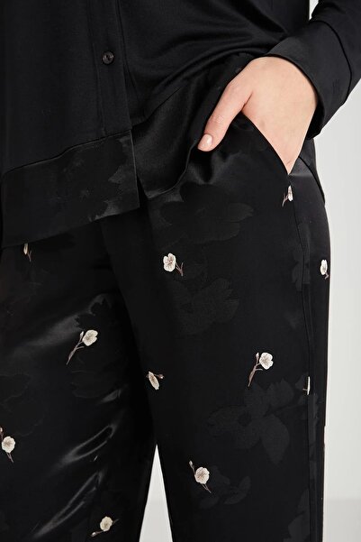 Penyemood YUMUŞAK DOKULU ÖNDEN DÜĞMELİ UZUN KOLLU KADIN PİJAMA TAKIM