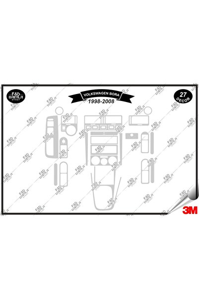 FD Damla Etiket For Volkswagen Bora 1998-2008 Glove Box Console Trim Chest Ma...