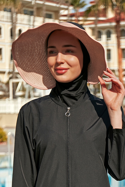 Remsa Mayo Remsa Bow Foldable Visor Straw Hat Sunscreen Visor RŞ-78 Powder