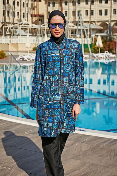 Remsa Mayo Ümran R4607 - Πλήρως καλυμμένο μαγιό Hijab, Χρώμα αλεξίπτωτου