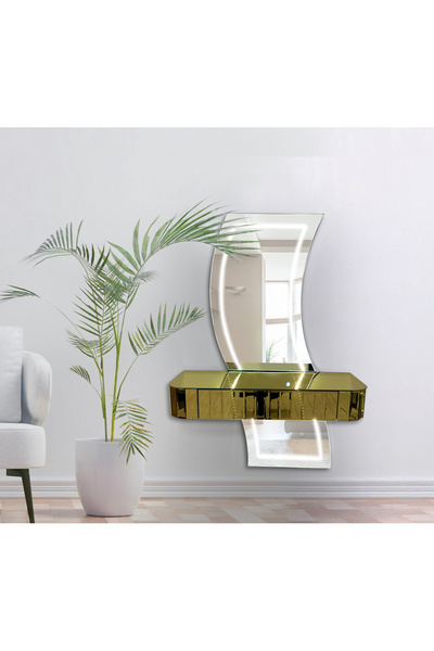 ERGLASS CAM DRESUAR TAKIMI AYNALI LEDLİ ÇEKMECELİ AYAKSIZ MODERN DRESUAR LÜX ...