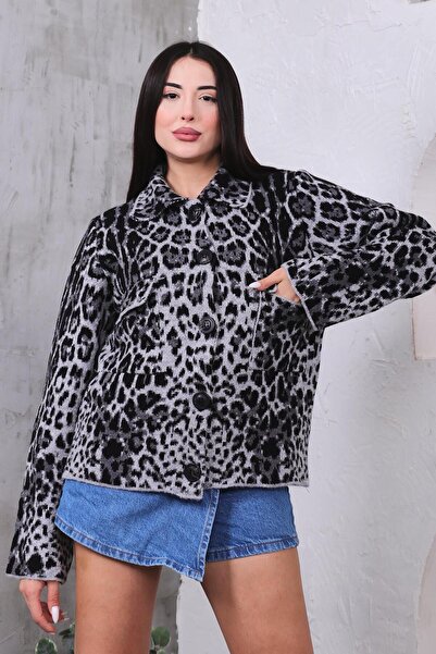 ZEYWEAR Leopard Cardigan with Pockets