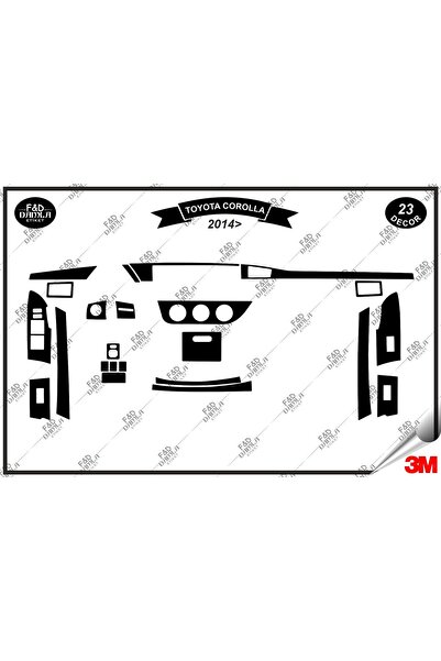 FD Damla Etiket Toyota Corolla 2014 Torpido Konsol Trim Göğüs Maun Kaplama Se...
