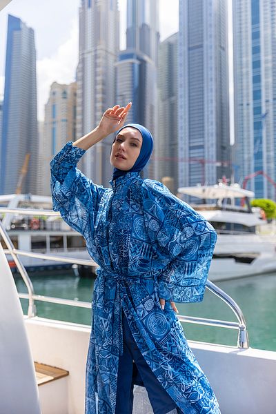 Remsa Mayo Rabia RP012 - Μαγιό Hijab σε Single Caftan Kimono Pareo