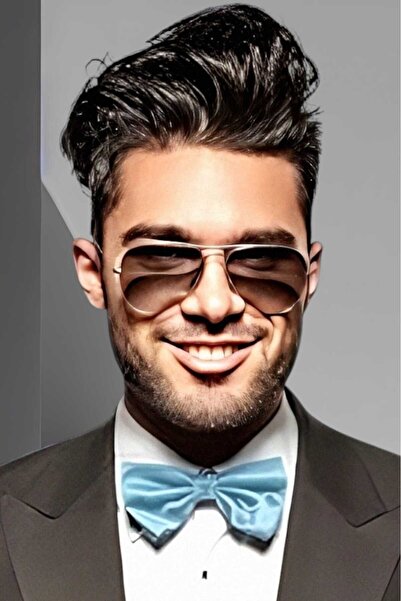 Uniquetrenders Papion din satin de culoare solidă pentru bărbați