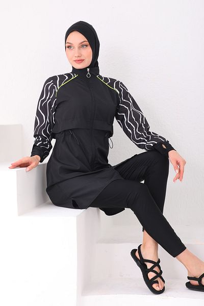 REMSA Πλήρως καλυμμένο Hijab Μαγιό Duru 2425 Μαύρο