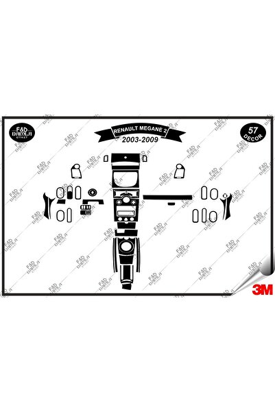 FD Damla Etiket لرينو ميجان 2 ديجيتال 2003-2009 وحدة تحكم طوربيد الصدر طلاء ا...
