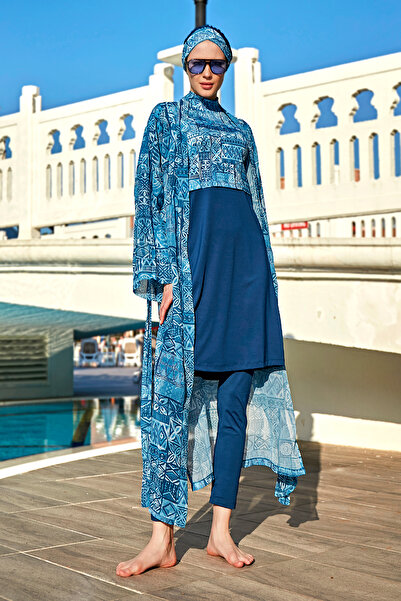 Remsa Mayo Купальник Rabia RP012 Одномісний кафтан кімоно парео Uzerine Tesettur