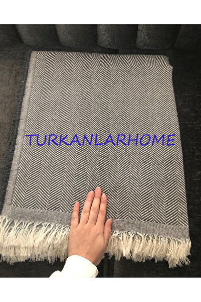 turkanlarhome 175X220 cm Double-Sided Luxury Cotton Armchair - Dark Gray, Ant...